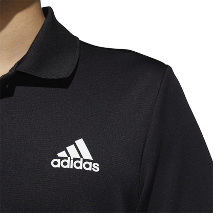 Adidas "Designed 2 Move" 3-stripes Polo Shirt, Black/White