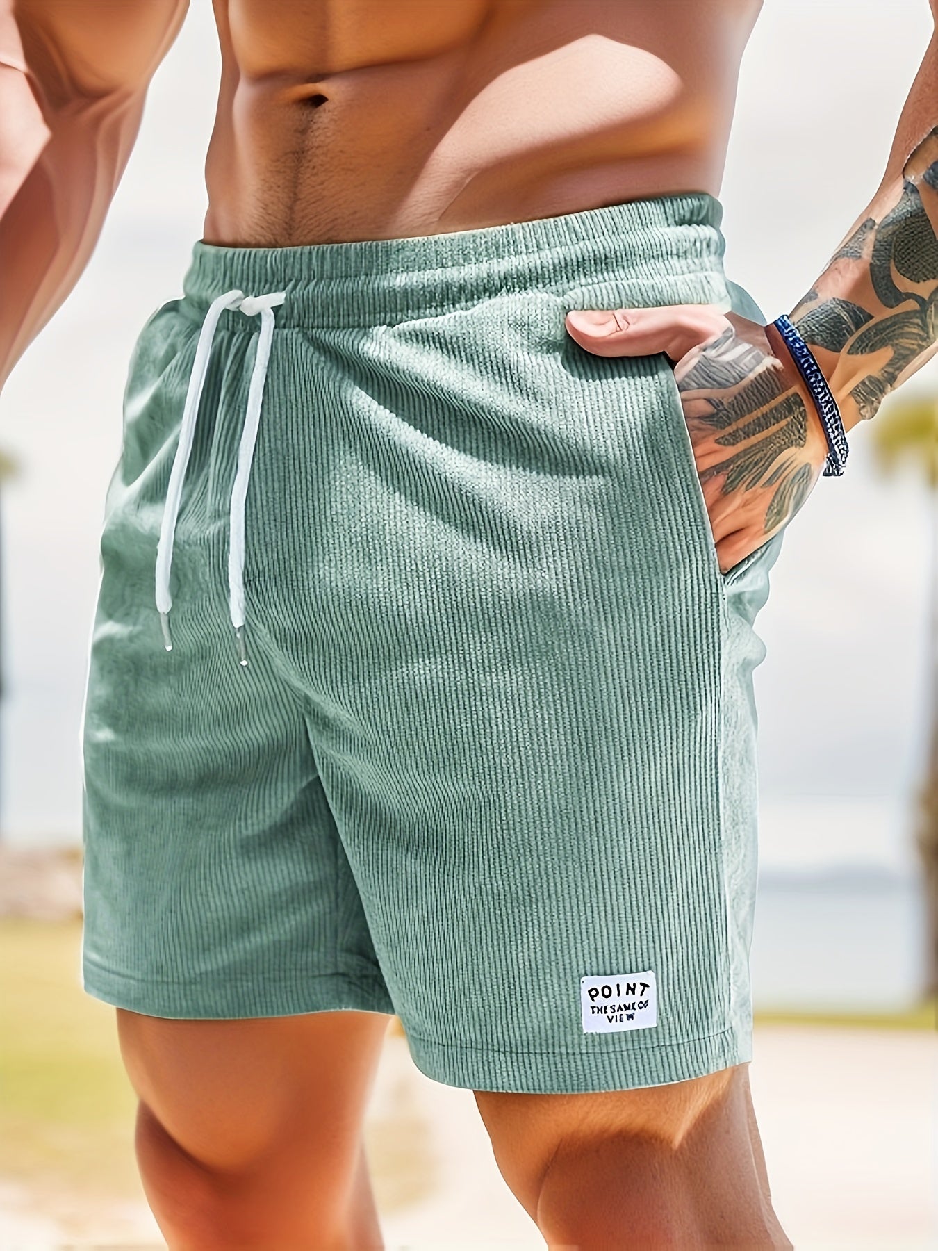 Men's Slim Fit Drawstring Comfy Casual Shorts with Pockets