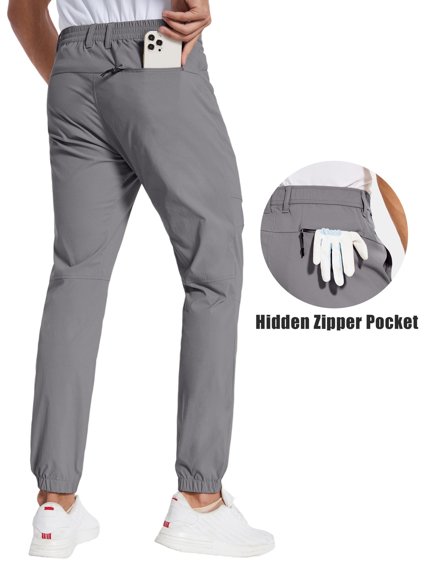 Men's Stretch Golf Jogger Pants with Pockets - Waterproof, Slim Fit