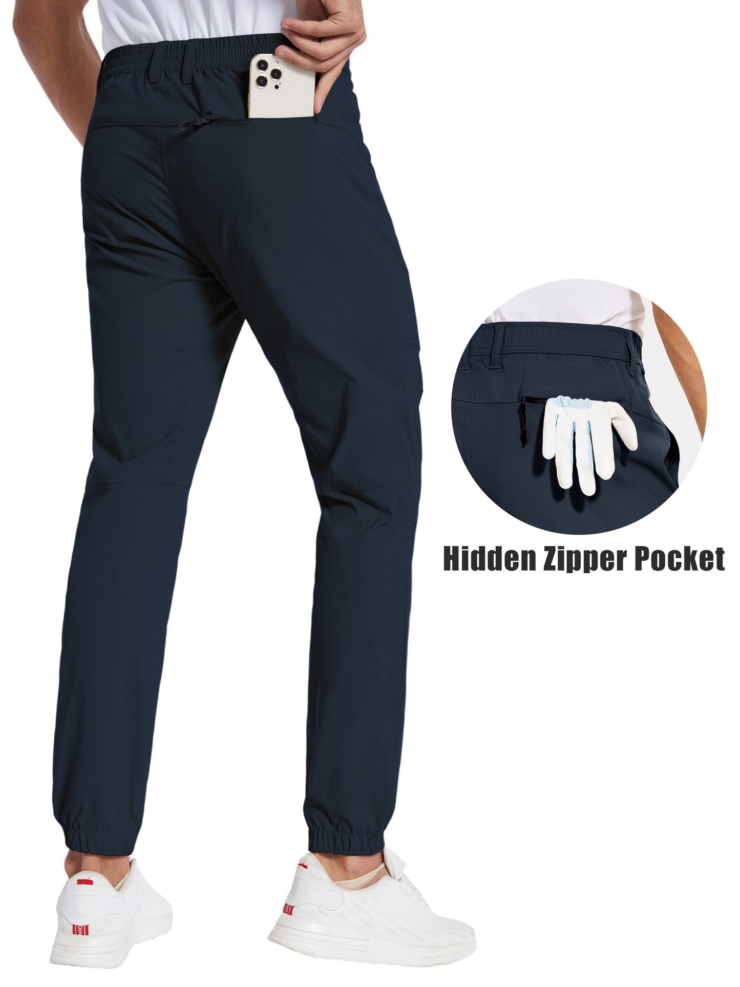 Men's Stretch Golf Jogger Pants with Pockets - Waterproof, Slim Fit