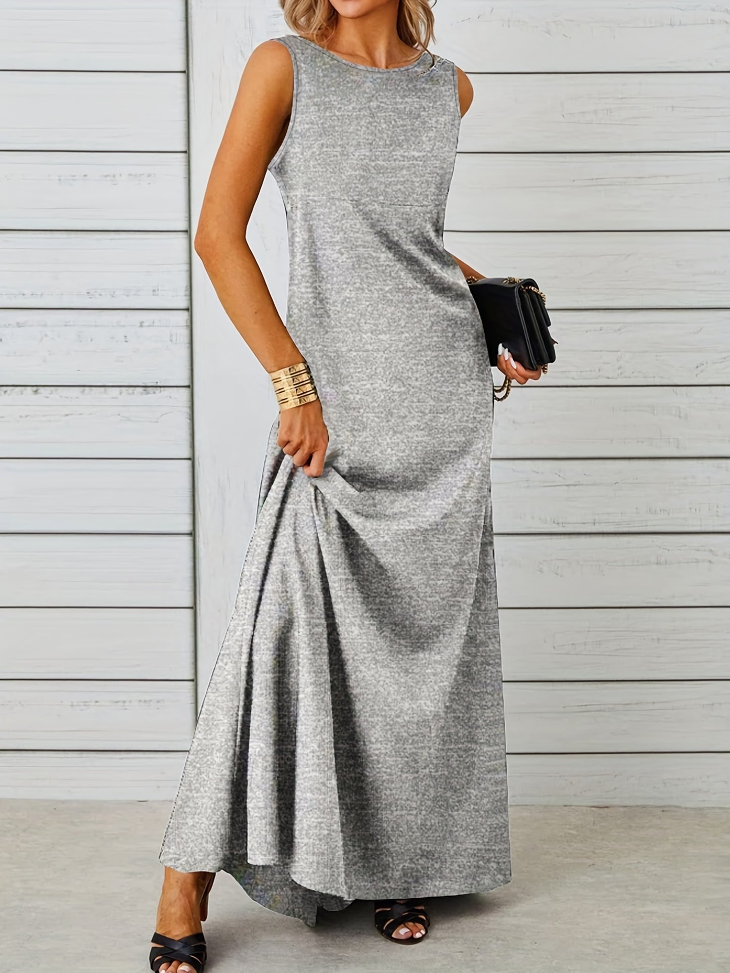 Women's Solid Casual, Maxi Tank Dress