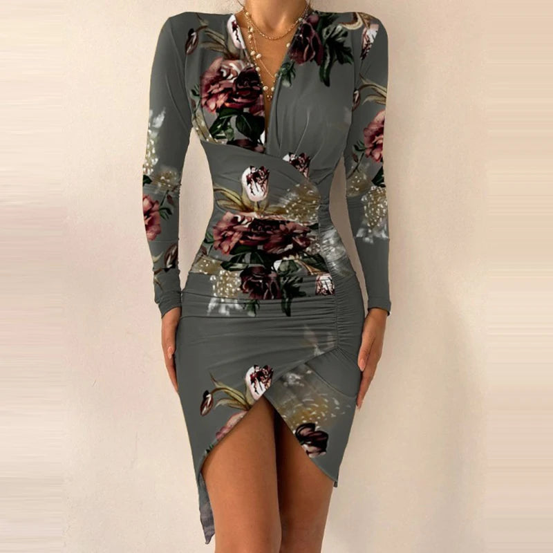 *NEW ARRIVAL* Long Sleeve V-Neck, Slim Fit Party Dress