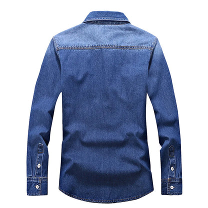 Men's Denim Shirt - Stylish Wash Slim