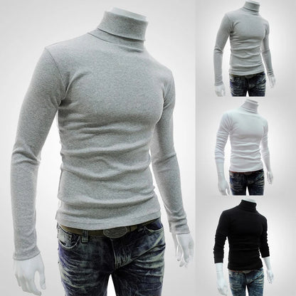 Men's Slim Turtleneck Pullover Top - Stretch