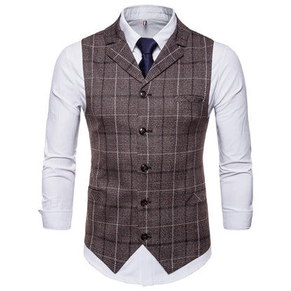 Men's Elegant Business Style Vest - Lattice Fashion (Grey Blue)