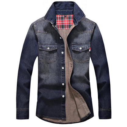 Men's Denim Shirt - Stylish Wash Slim