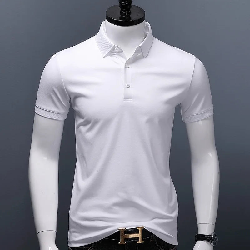 Men's Solid Color Polo - Mercerized Cotton