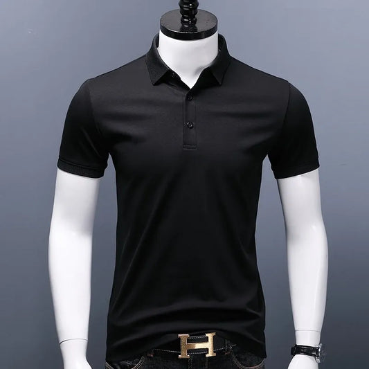 Men's Solid Color Polo - Mercerized Cotton