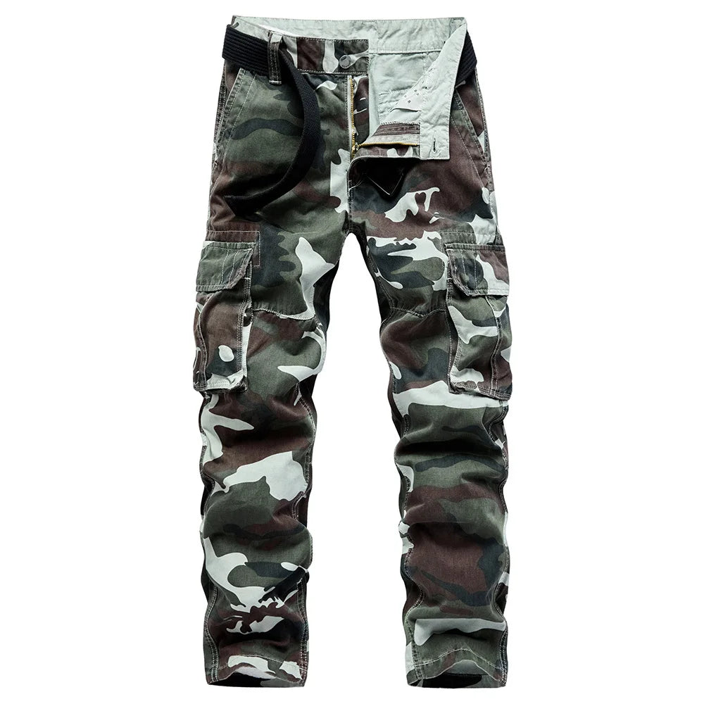 "Camo Cargo" Men's Casual Baggy Streetwear, Multi-Pocket Military Tactical Pants