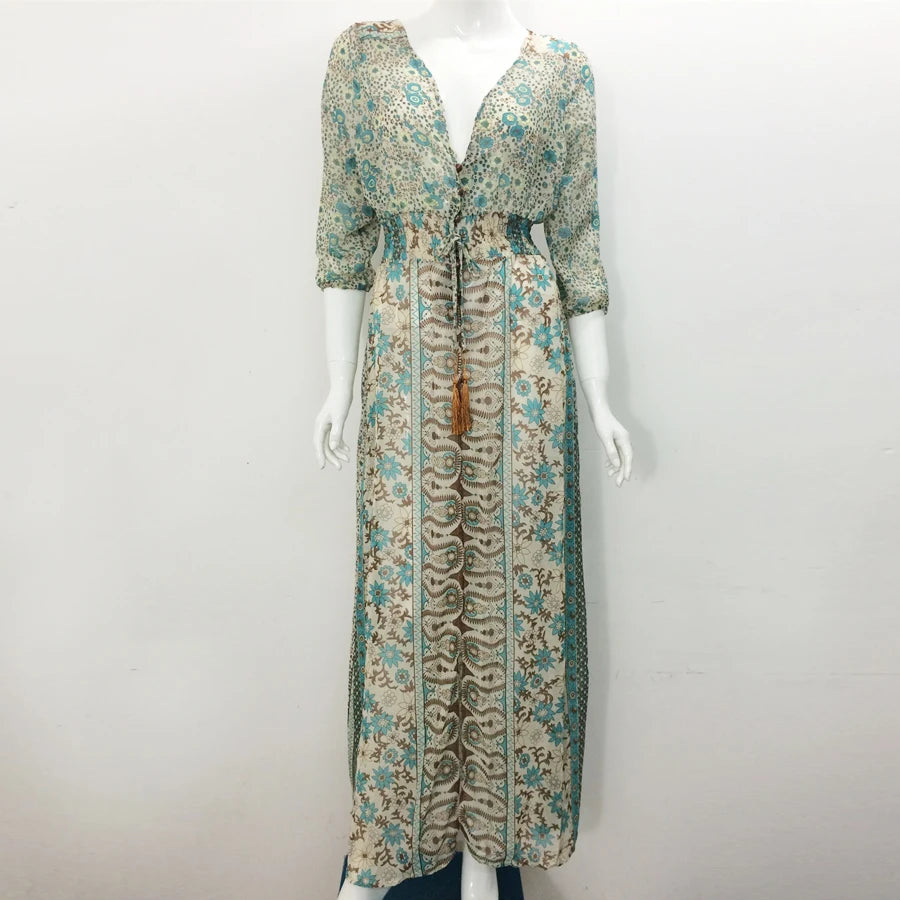 Women's Vintage Boho Maxi Dress