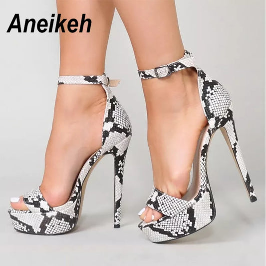 *NEW ARRIVAL* Serpentine Ankle Strap High Heels - Platform Gladiator