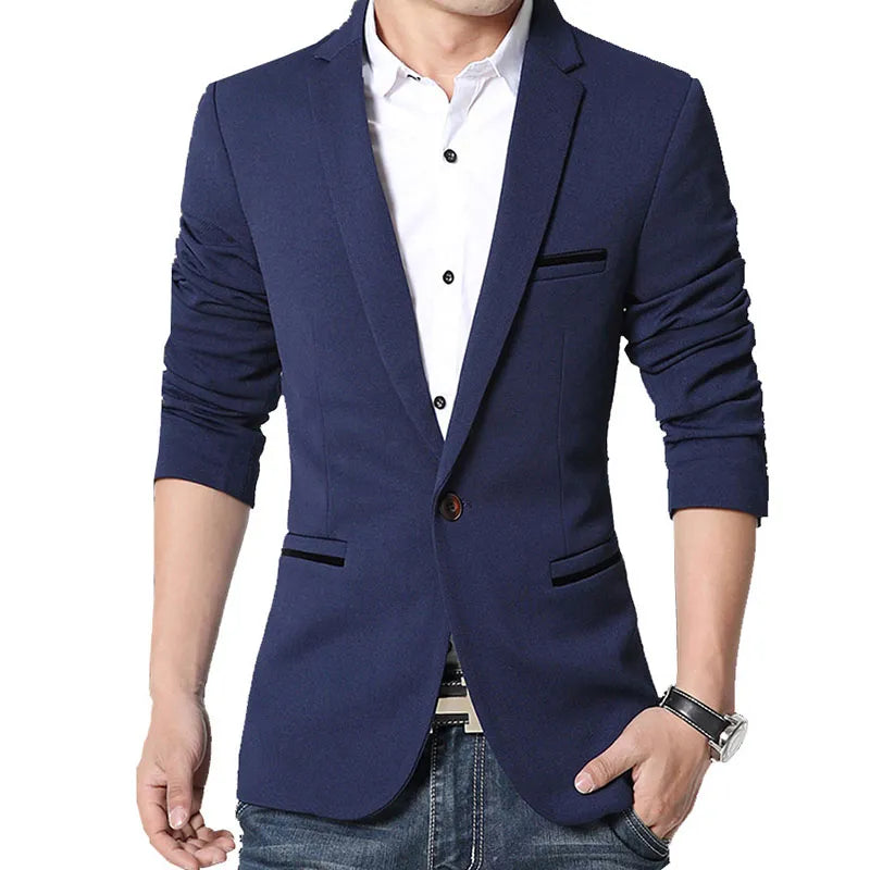 Men's Solid Casual Blazer - Slim Fit