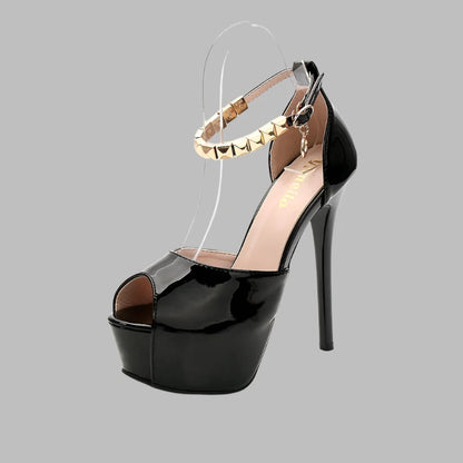 Ladies' Ankle Strap, Peep Toe Platform Heels