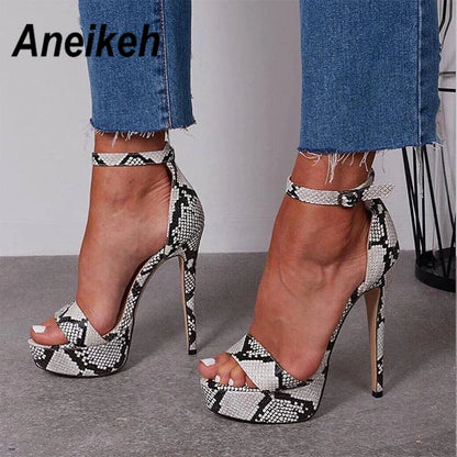 *NEW ARRIVAL* Serpentine Ankle Strap High Heels - Platform Gladiator