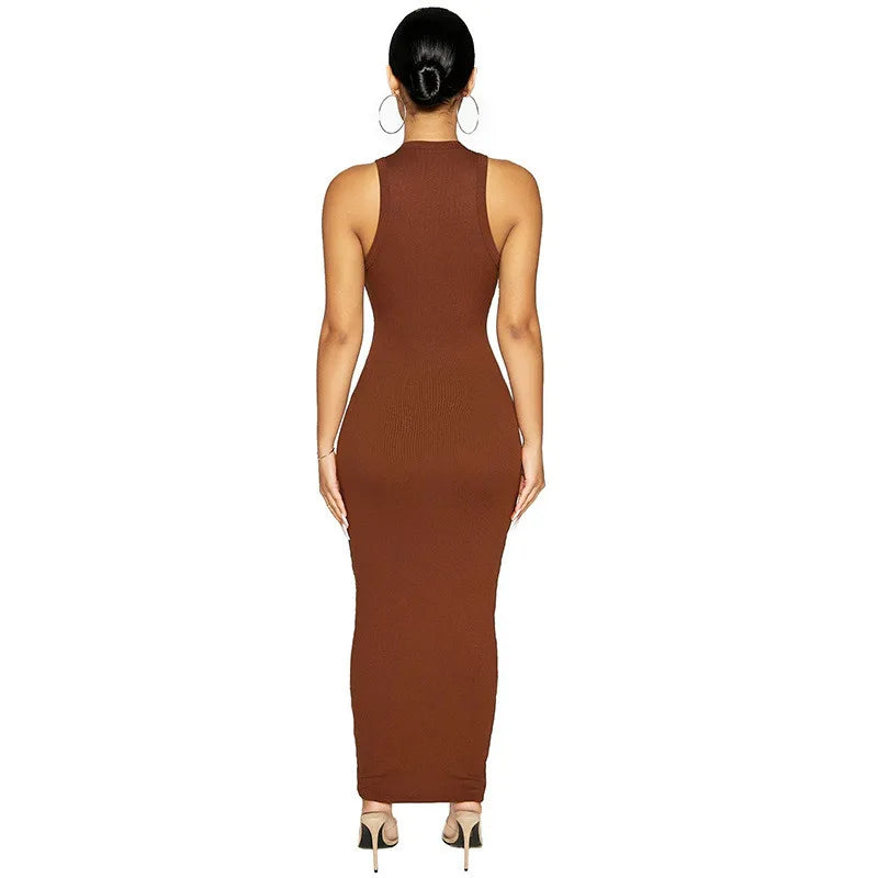 Women's Ribbed Knitted Maxi Dress