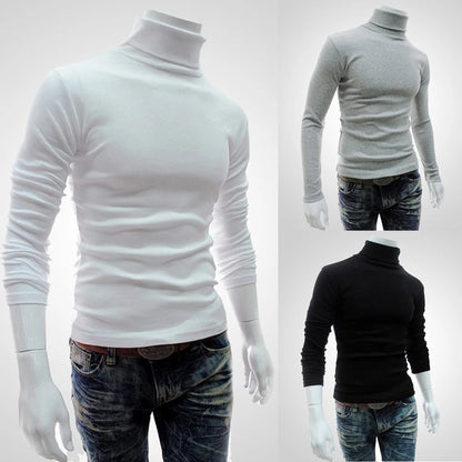 Men's Slim Turtleneck Pullover Top - Stretch