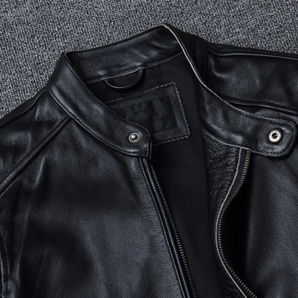 Cowhide Slim Fit Motorcycle Jacket