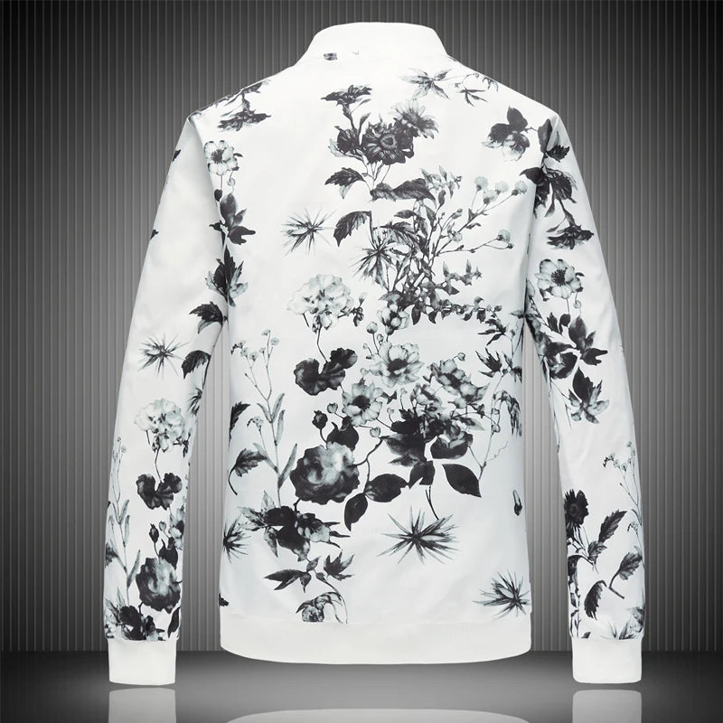 Men's Floral Print Jacket - Slim Fit