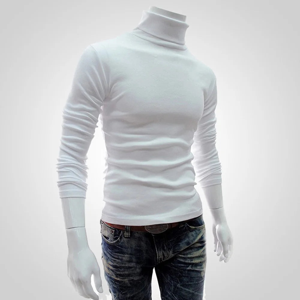 Men's Slim Turtleneck Pullover Top - Stretch