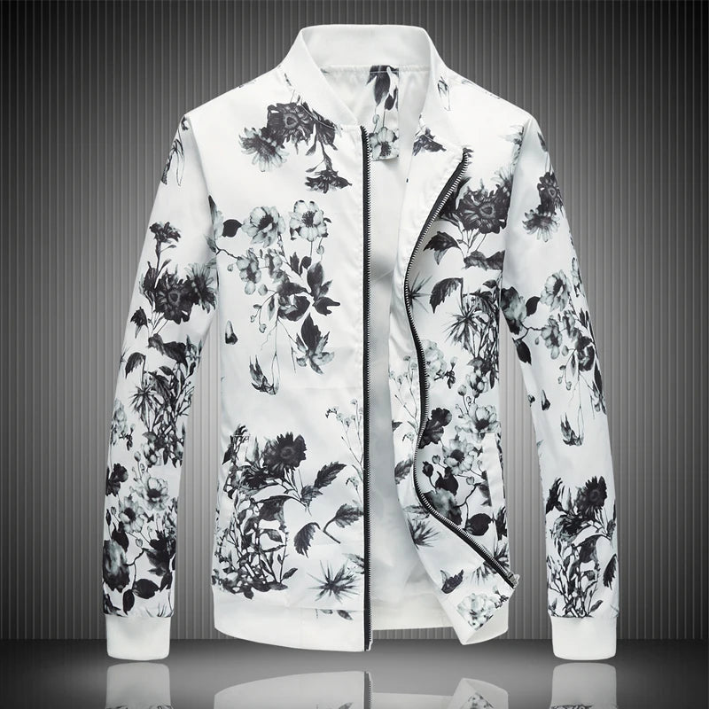 Men's Floral Print Jacket - Slim Fit