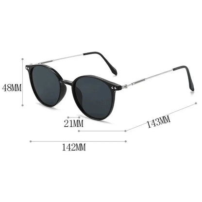 UV-proof, Round Frame Sunglasses - Unisex