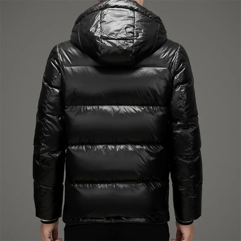 Men's Padded Down Jacket - Short Hooded