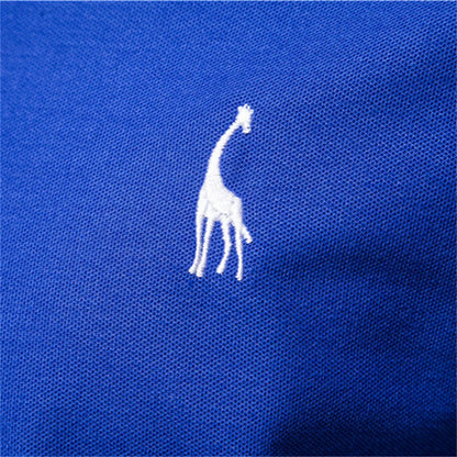 Men's Casual Polo Shirt - Giraffe Embroidery