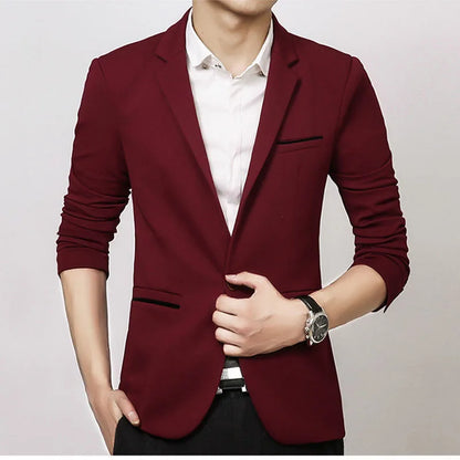 Men's Solid Casual Blazer - Slim Fit