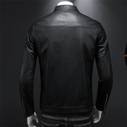 Men's Casual Leather Motorcycle Jacket