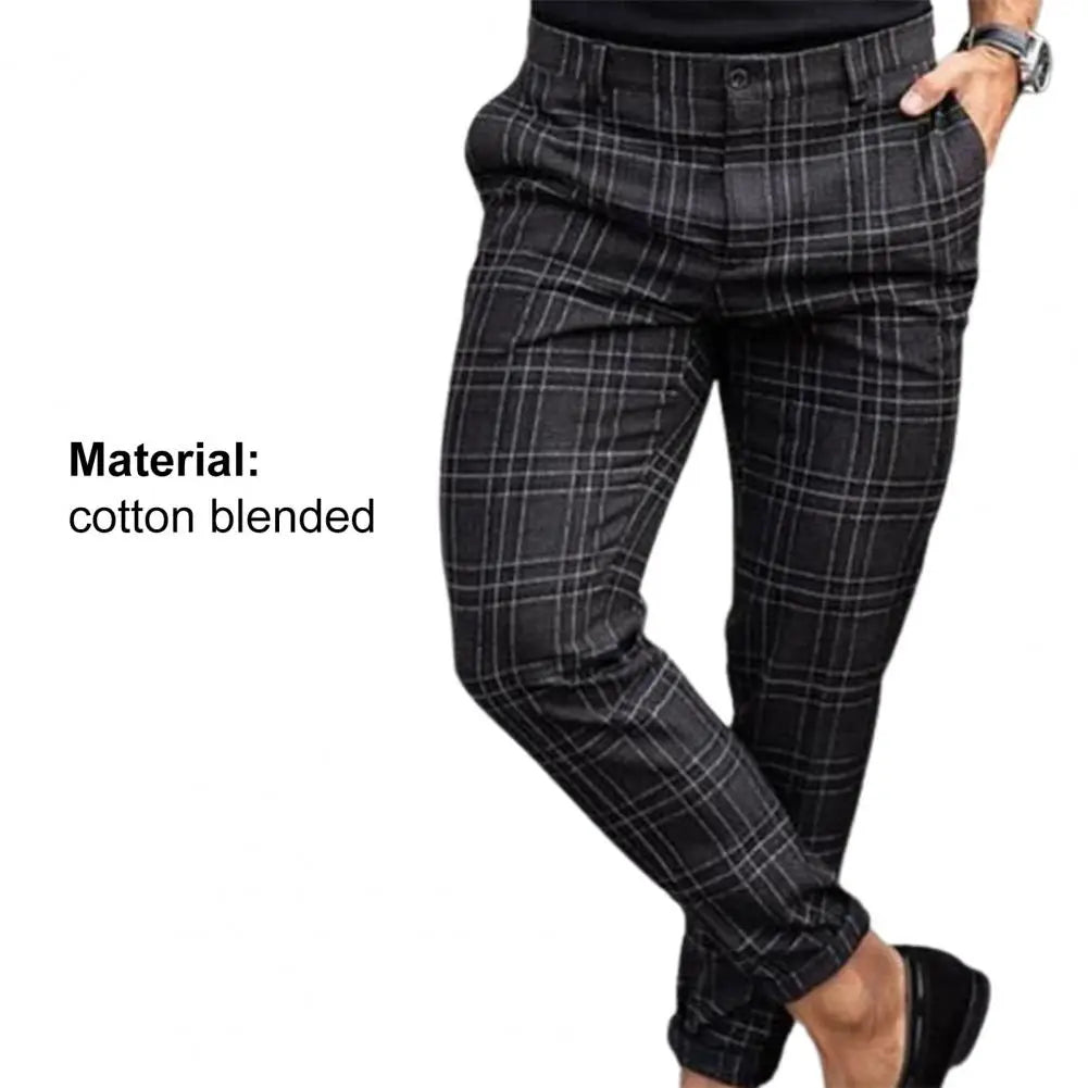 Men's Vintage Plaid Checkered Pattern Pants