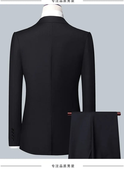 Men's Business Elegant (Blazer + Vest + Pants) Suit - Slim Fit