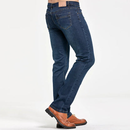 Men's Classic Slim Fit Straight Blue Jeans - Stretch Denim