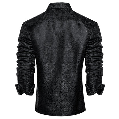 Men's Black Paisley Luxury Dress Shirt