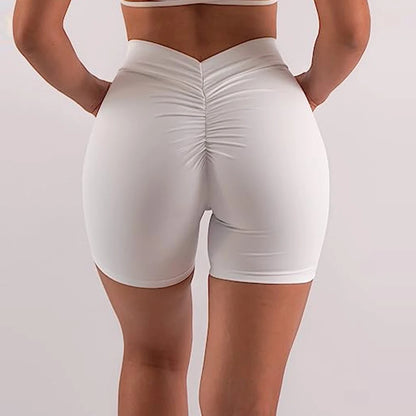 Women's V-Back Yoga Shorts - Scrunch Bottom