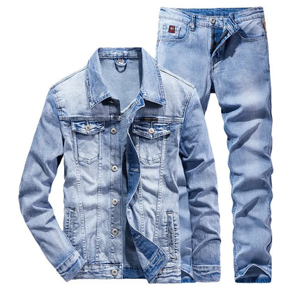 Men's Slim Denim Jeans & Jacket Suit - Micro-Stretch