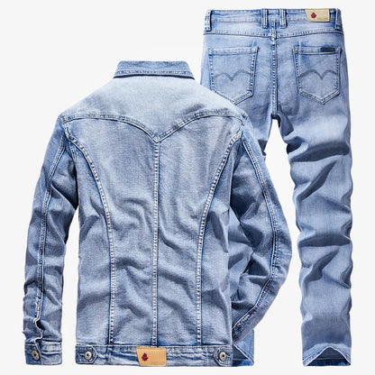 Men's Slim Denim Jeans & Jacket Suit - Micro-Stretch