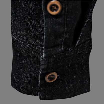 Men's Denim Long Sleeve Slim Fit Designer Shirt