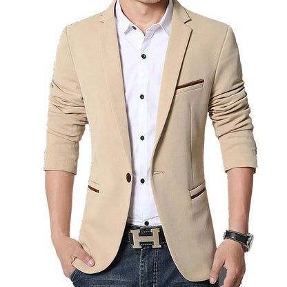 Men's Solid Casual Blazer - Slim Fit