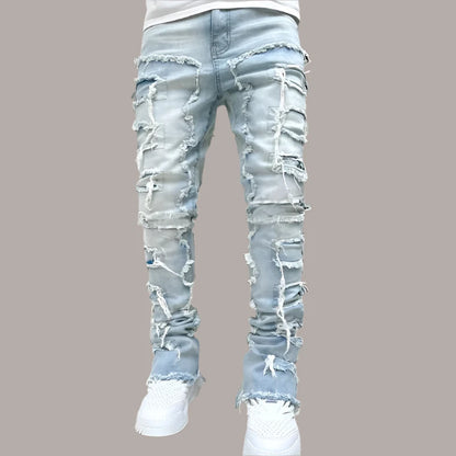 Men's Straight-Fit, Stretch Patch Jeans