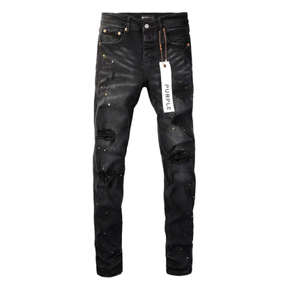 *NEW ARRIVAL* Black Paint Design Ripped Jeans