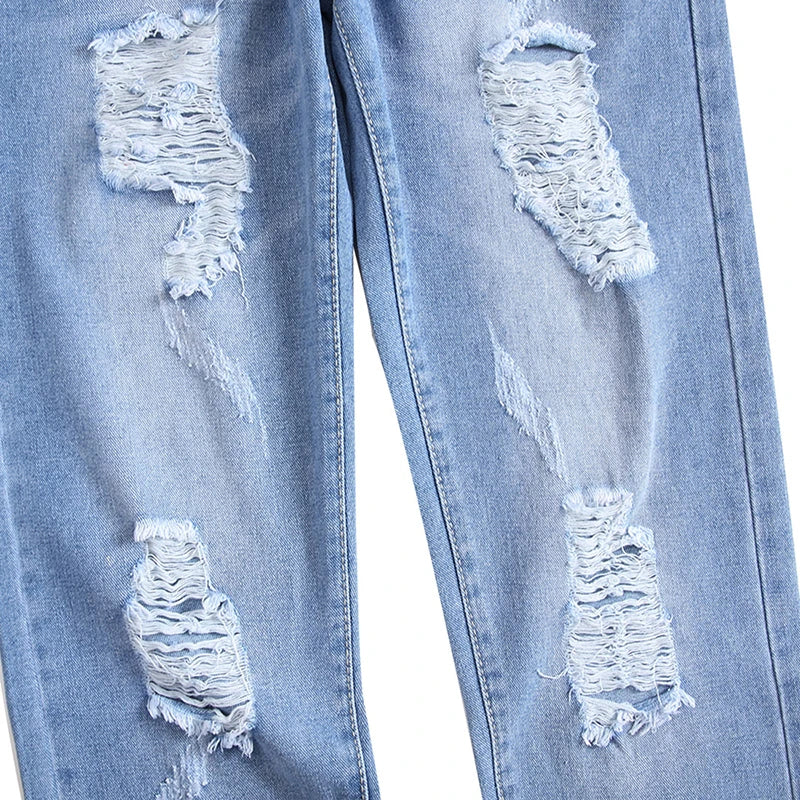 Men's Fashionable Blue Distressed Denim Jeans