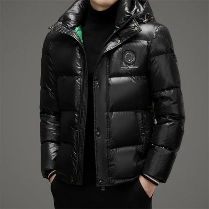 Men's Padded Down Jacket - Short Hooded