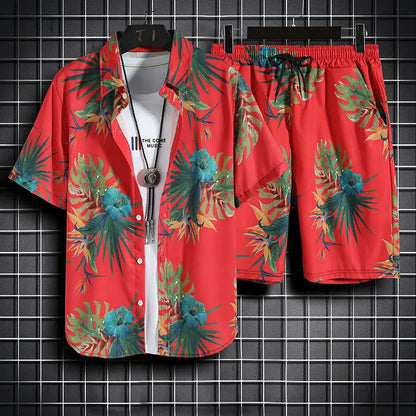 Hawaiian Fashion, Men's 2-Piece Shirt & Shorts Set