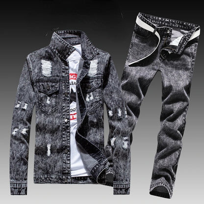 "The Trend" Men's Casual Denim Suit, Waistcoat with Long Pants