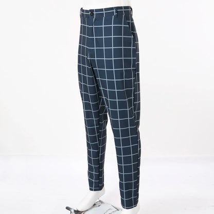 Men's Slim Plaid Casual Pants