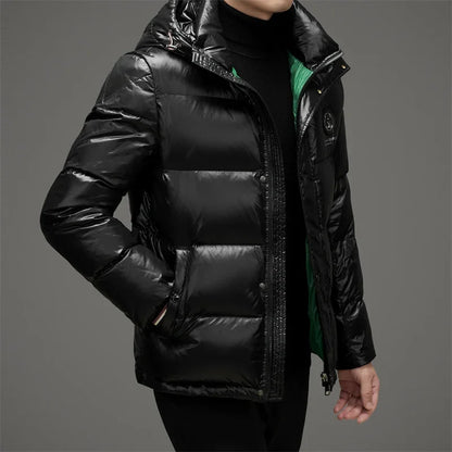 Men's Padded Down Jacket - Short Hooded