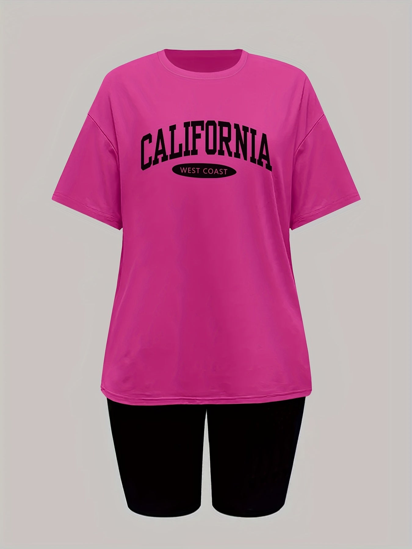 California Set, Casual Short Sleeve T-shirt & Slim Fit Shorts