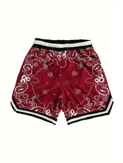 Men's Paisley Print Fashion Shorts - Stretch, Breathable