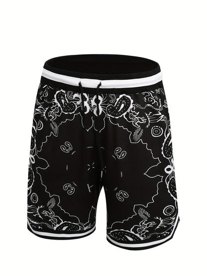 Men's Paisley Print Fashion Shorts - Stretch, Breathable