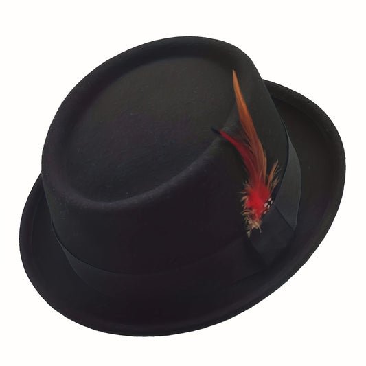 "Porkpie" Fedora Hat, Vintage Style